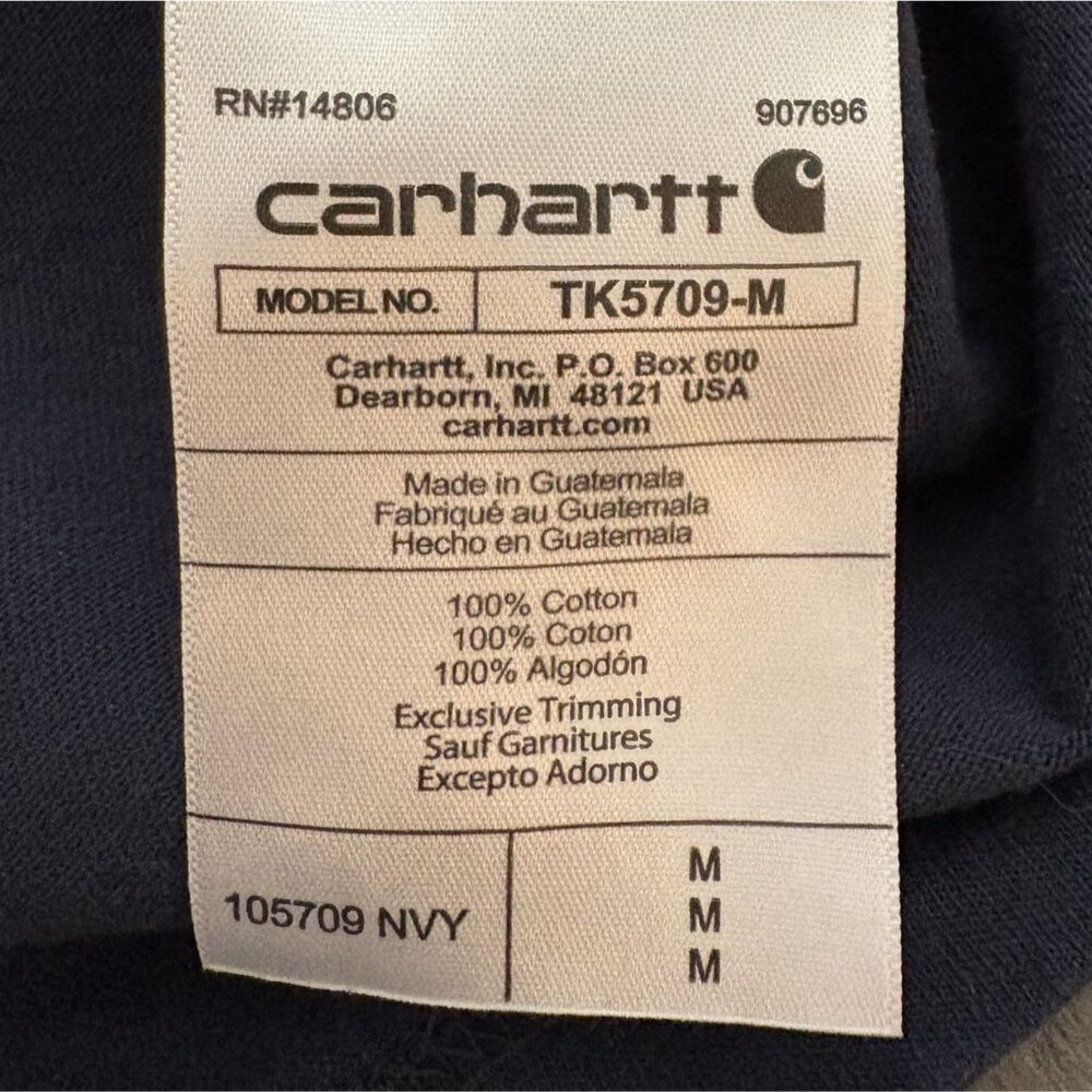 Carhartt Men's Loose Fit Logo Graphic T-Shirt Size M Navy Blue 100% Cotton - Picture 6 of 9